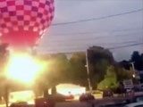 5 people injured when hot air balloon hits power lines.