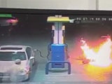 Bike Catches Fire And Then The Whole Station Goes Up