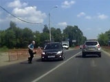 Old Man Runs Straight Into A Car On A Crossing