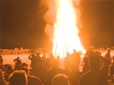 Man Runs Directly Into Huge Bonfire At The Burning Man Festival