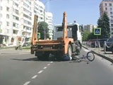 Hard To Kill Female Cyclist Is Run Over By A Truck