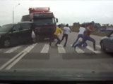 Speeding Trucker Fails To Stop At Pedestrian Crossing