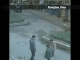 classic: man throws firecracer to sewer that is full of methane