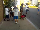 Thug Knocks Girl Clean Out After Three Tried To Jump Him