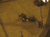 CCTV captures the moment a homeless men is almost beaten to death.