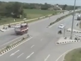 Biker Pulls Out Of Intersection At A Very Bad Moment