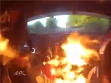 Fire Breaks Out Inside A Rally Car