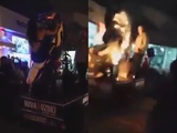 Girl Goes Up In Flames On The Back Of A Bike