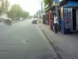 Rollover Caught On Dashcam In Middle Of Street