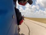 Biker Flips Bike On Racetrack