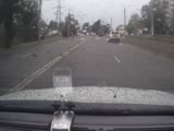 Truck Turns In Front Of Oncoming Car Dashcam