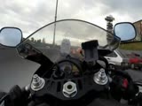 Biker Tailgating Ambulance Gets Struck By Car Helmetcam