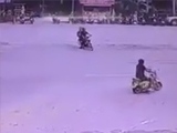 Scooter Rider Is Obliterated And His Lucky Passenger Hits The Tarmac