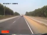 Car accident followed by explosion in Russia