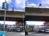 Man Falls From Overpass After Rescue Attempt Fails