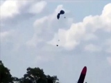 Lethal Fall Of A Skydiver As His Parachute Malfunctions And Releases Him To The Ground.