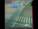 little car gets crushed under truck