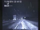 Semi Tractor Trailer Smashes Into Police Cruiser