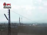 syrian makeshift cannon hits so called town