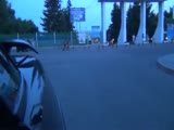 Russian couple having sex in public car park