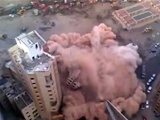 Extremely Close Call For Multiple Drivers During Indian High Rise Demolition