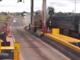 Speeding Car Forgets About The Toll Booth