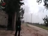 Syrian FSA rambos get rain of mortar on them