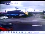 Big Truck Turns Left Crushes A Motorbiker To Death.