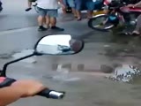 Asian Man Bitch Slaps His Girl Friend In The Street!