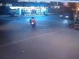 Pillion Passenger Has A Very Lucky Escape The Rider Doesnt