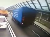 White Car Gets Smashed On By Big Truck!