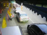 Pedestrians Standing On The Road Taken Out By Car