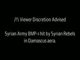 tank takes a direct hit in damascus