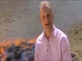 Reporter laughs uncontrollably as he attempts to report on burning drugs