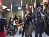 Bitches fight in fast food cafe