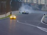 Racing car crashed