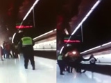 Dramatic Video Shows A Police Officer Killed After Being Pushed Onto The Train Tracks