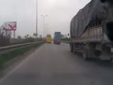 Speeding Bus Losing a wheel