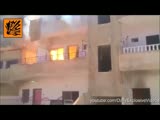 Cameraman gets literally blown away by a gas explosion in Syria Sound Warning