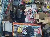 Crazy Guy Hacks At A Female Store Clerk With A Large Knife