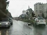 Car Crashes Into Two Guys Riding A Motorcycle Without A Helmet