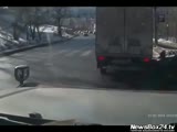 Female driver hits a woman