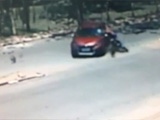 Fast Moving Biker Slams Hard Into Turning Car During Fatal Accident