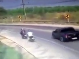 Scooter Rider Crashes Into The Back Of Another And Has His Head Ran Over By A Pickup