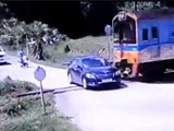 Another Car Is Destroyed By A Train On A Dangerous Thai Crossing