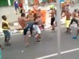 Guy Gets Knocked Out With A Sweet Kick To The Face During Mass Carnival Brawl