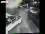 Bus Driver Carried 200m On Taxi Bonnet