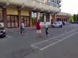 Few drunk men beat another drunk