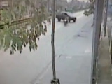 Scooter Rider Gets Tail Whipped By A Pickup During A Monsoon