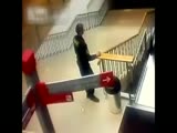 Floor Cleaning Machine Falls Down The Stairs In Russia